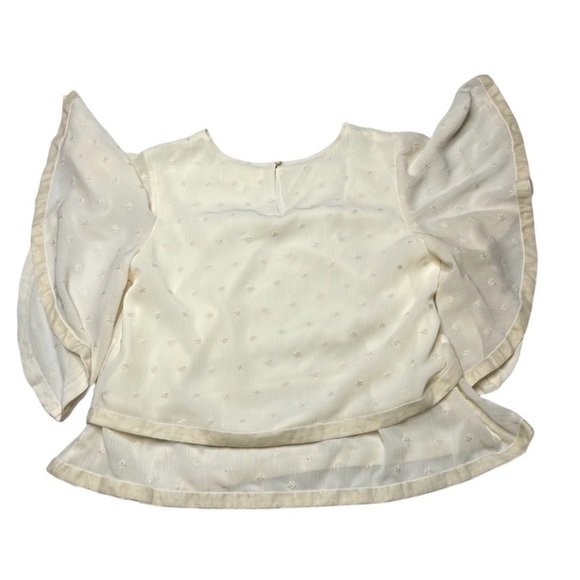 J.O.A. Layered Flutter-Sleeve Ivory Blouse - medium - Picture 6 of 9